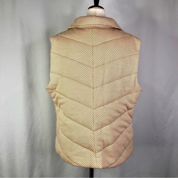 Coldwater Creek puffer vest cream camel zig zag jersey knit XL - Picture 6 of 11